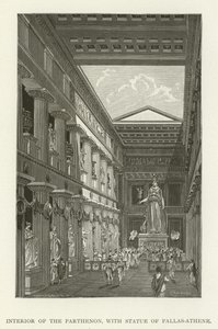 Interno del Partenone, con statua di Pallade Atena da American School