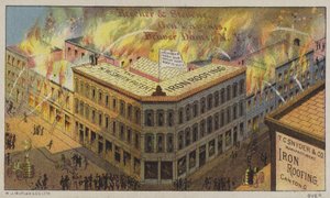 Edifici a prova di ferro per resistere al fuoco (cromolitografia)