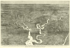 Vista isometrica della campagna della Virginia, guardando verso ovest, giugno 1864 da American School