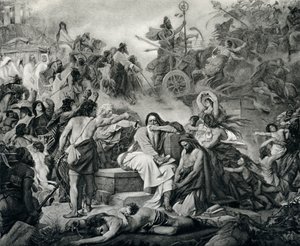 Geremia alla caduta di Gerusalemme, da "The Jewish Encyclopedia", 1901 circa (incisione) da American School