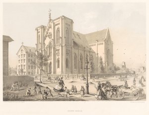 Chiesa dei Gesuiti, Chiesa della Sacra Famiglia, Chicago 1866 (litografia) da American School