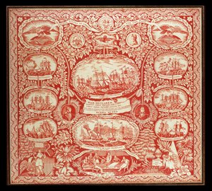 Fazzoletto commemorativo delle vittorie della Guerra del 1812, c.1815 da American School
