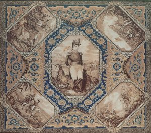 Fazzoletto con ritratto di Zachary Taylor e battaglie della guerra messicana (1846-8), 1848