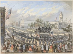 Funerale di Lincoln, 25 aprile 1865, pub. 1866 da American School