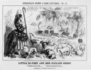 Little Bo-Peep e le sue pecore sciocche, pubblicato da T W Strong, New York, 1861