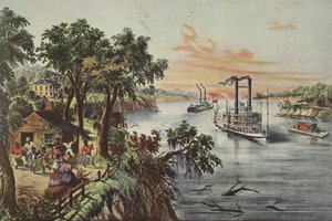 Bassa marea nel Mississippi, pub. 1868, Currier & Ives