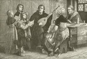Lutero in mezzo alla sua famiglia da American School
