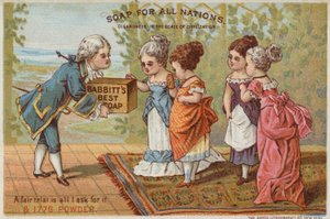 Uomo che consegna sapone alle signore da American School