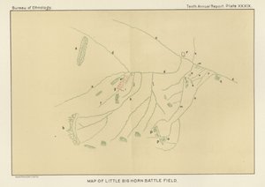 Mappa del campo di battaglia di Little Big Horn