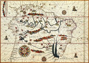 Mappa del Sud America nel 1582 da American School