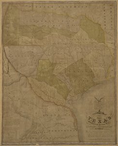 Mappa del Texas con parti degli stati adiacenti da American School