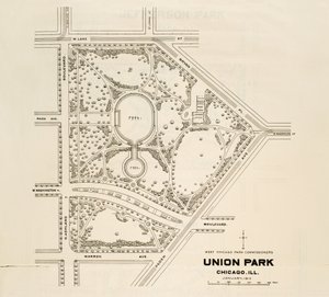 Mappa di Union Park, Chicago, Illinois da American School