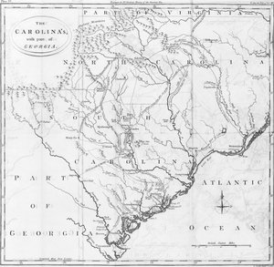 Mappa delle Caroline con parte della Georgia