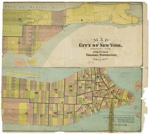 Mappa della città di New York, che mostra le sue divisioni politiche e suddivisioni da American School