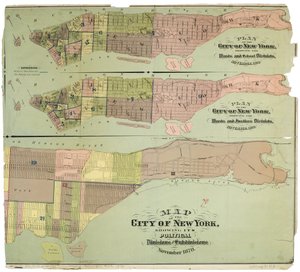 Mappa della città di New York, che mostra le sue divisioni politiche e suddivisioni da American School