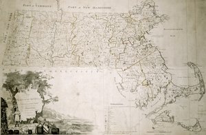 Mappa dello stato del Massachusetts, 1801