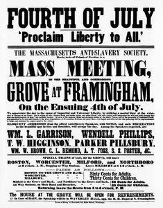 Manifesto della Massachusetts Anti-Slavery Society che proclama Libertà per Tutti nel Giorno dell