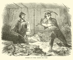 Minatori al lavoro sotto il forte, giugno 1863 da American School
