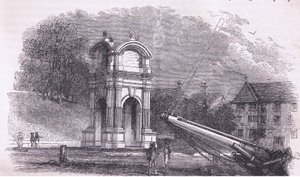 Monumento a New Plymouth per segnare il sito dello sbarco dei Padri Pellegrini, illustrazione da Cassell