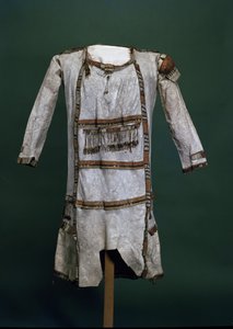 Camicia di Pelle di Cervo a Lunghezza Ginocchio dei Nativi Americani da American School