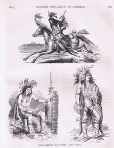 Tipi di indiani nordamericani (1640), illustrazione da Cassells History of the United States pub. da Petter & Galpin c.1890 da American School