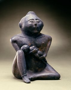 Bottiglia effigie di madre che allatta, Cultura Cahokia, Periodo Mississippiano, 1200-1400
