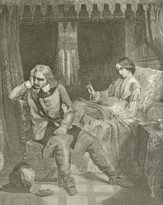 Oliver Cromwell al letto di morte di sua figlia da American School
