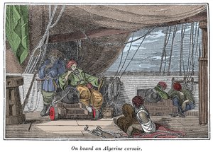 A bordo di una nave di pirati algerini Illustrazione da 