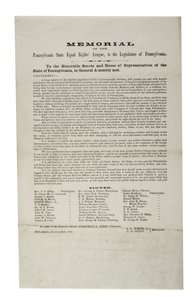 Lega per i diritti uguali dello Stato della Pennsylvania, Memoriale della Lega per i diritti uguali dello Stato della Pennsylvania, al Legislativo della Pennsylvania, 20 gennaio 1865 da American School