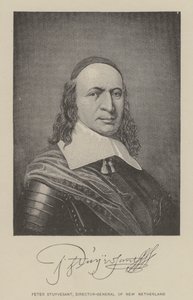 Peter Stuyvesant, direttore generale dei Nuovi Paesi Bassi (litografia) da American School