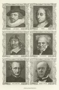 Filosofi, Lord Bacon, Pascal, Descartes, Schopenhauer, John Stuart Mill, Herbert Spencer da American School