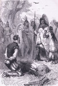 Pocahontas salva la vita del Capitano Smith, illustrazione da Cassell