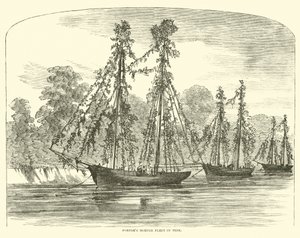 La flotta di mortai di Porter in assetto, giugno 1862 da American School