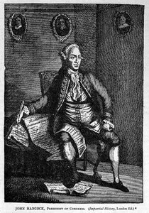 Ritratto di John Hancock, dalla Storia Imparziale, vol. vii, Londra, pub. 1888 da American School