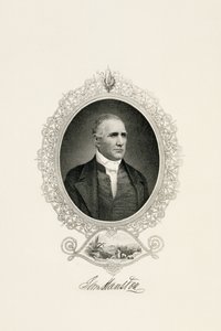 Ritratto di Sam Houston con vista sulla città, c. 1855-c. 1860 da American School