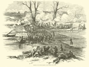 Posizione del Sesto Missouri dopo aver attraversato il Bayou, dicembre 1862 da American School