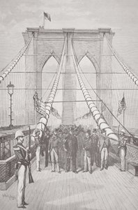 Il presidente Chester A. Arthur alla cerimonia di apertura del nuovo ponte di Brooklyn, 24 maggio 1883