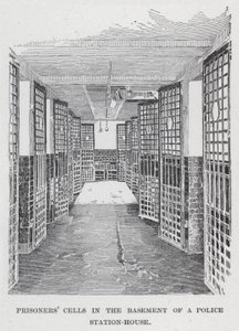 Celle dei prigionieri nel seminterrato di una stazione di polizia (litografia) da American School