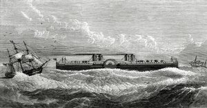 Proposta di traghetto tra Dover e Calais, illustrazione da Appletons Journal, 4 maggio 1872 da American School