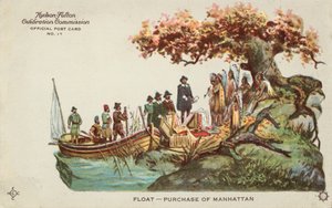 Acquisto di Manhattan (litografia a colori) da American School