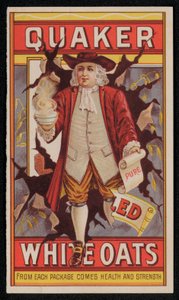 Quaker Oats, pubblicità fine XIX o inizio XX secolo (cromolitografia) da American School
