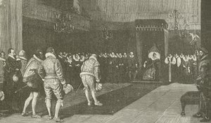 La regina Elisabetta riceve gli ambasciatori francesi dopo il massacro di San Bartolomeo da American School