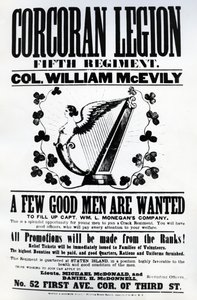 Poster di reclutamento per la Legione Corcoran, 1862