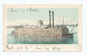 Battello fluviale, carico di cotone, Sud da American School