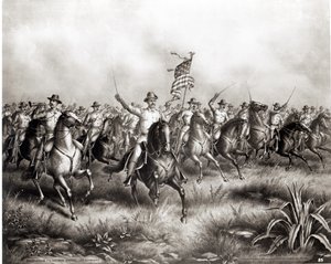 Rough Riders: Colonnello Theodore Roosevelt, comandante degli Stati Uniti a San Juan Hill, Santiago, Cuba, 1898 da American School