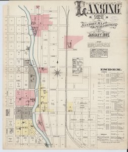 Mappa assicurativa antincendio di Sanborn da Lansing, Contea di Ingham, Michigan da American School