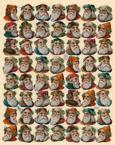 Babbo Natale, foglio di teste da American School