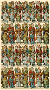 Babbo Natale con bambini, foglio di figure da American School
