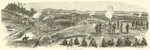 Bombardamento della ferrovia vicino a Resaca, maggio 1864 da American School