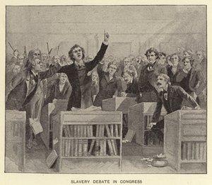 Dibattito sulla schiavitù al Congresso (litografia) da American School